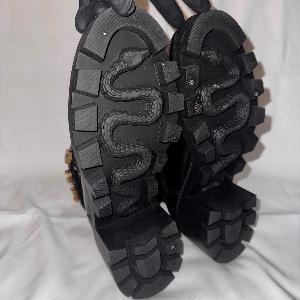 Gucci Calfskin Crystal GG Trip Chelsea Ankle Boots - Picture 7 of 10
